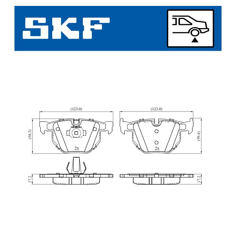 Set placute frana SKF VKBP 90240