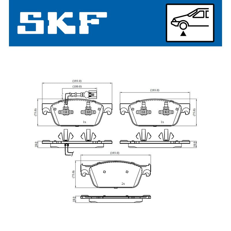 Set placute frana SKF VKBP 80445 E