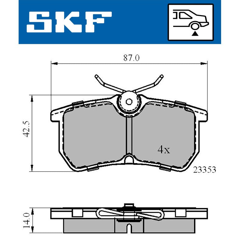Set placute frana SKF VKBP 90484