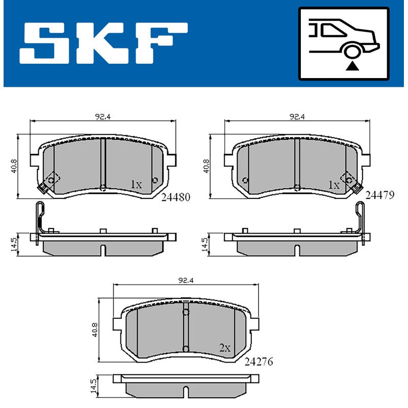 Set placute frana SKF VKBP 90276 A