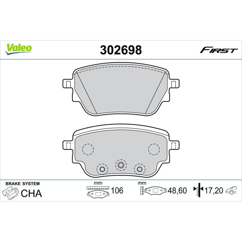 Set placute frana VALEO 302698