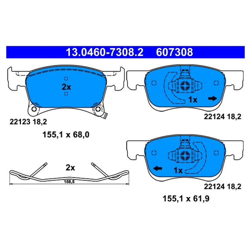 Set placute frana ATE 13.0480-4722.2