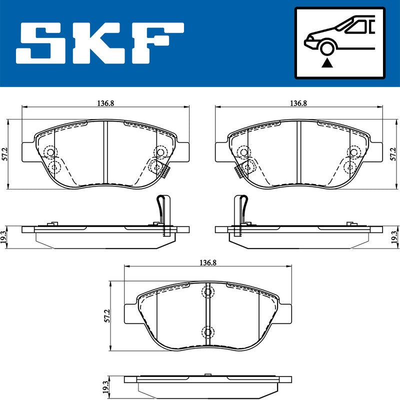 Set placute frana SKF VKBP 80280 A
