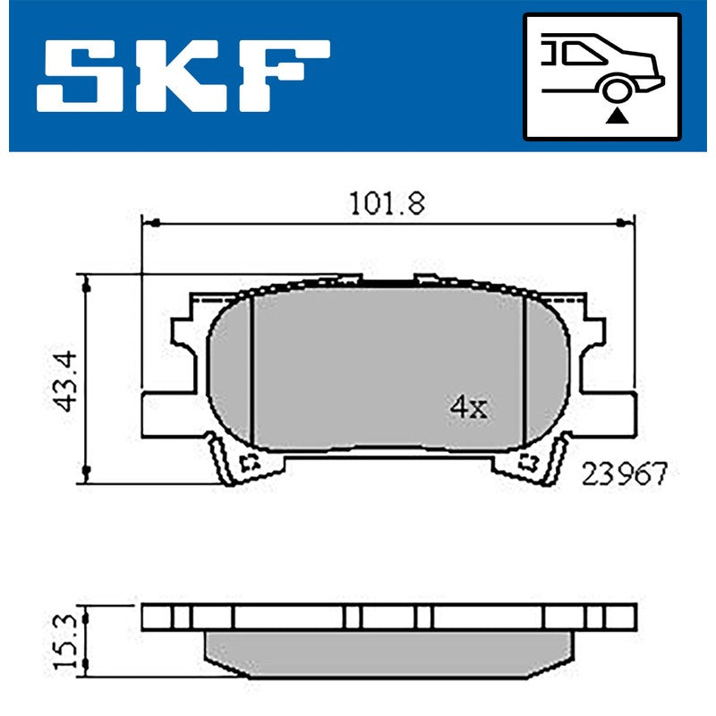 Set placute frana SKF VKBP 90615