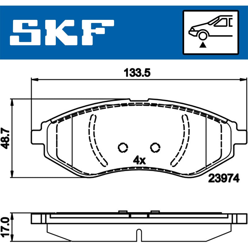Set placute frana SKF VKBP 80475
