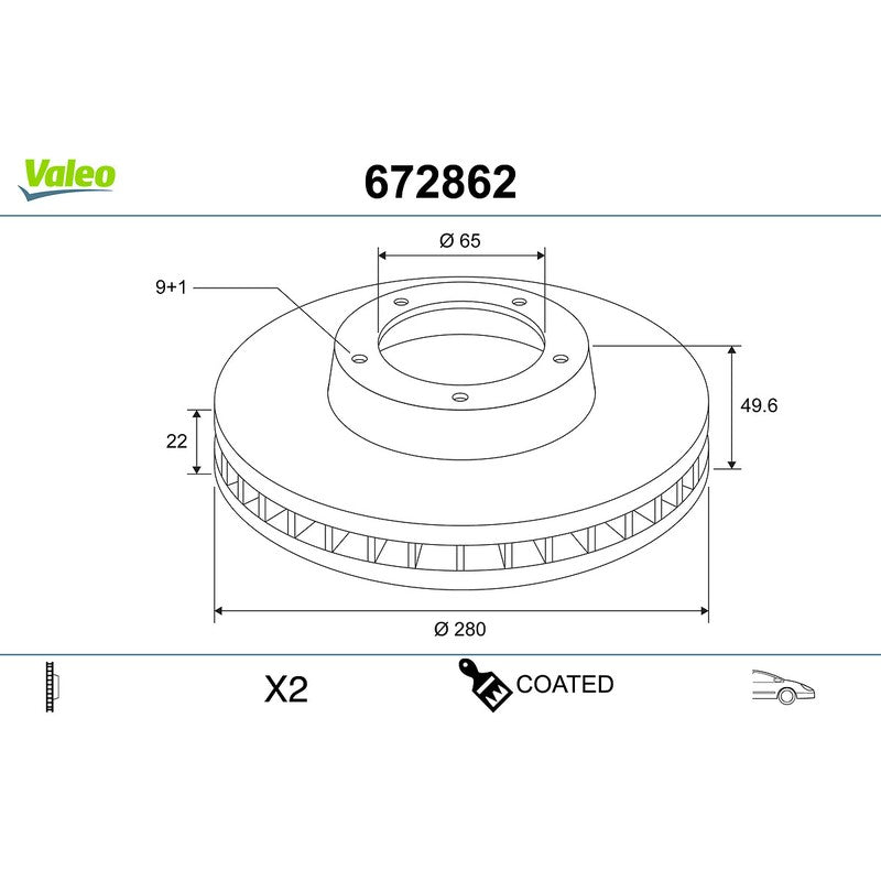 Disc frana VALEO 672862