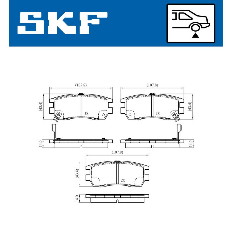 Set placute frana SKF VKBP 90571 A