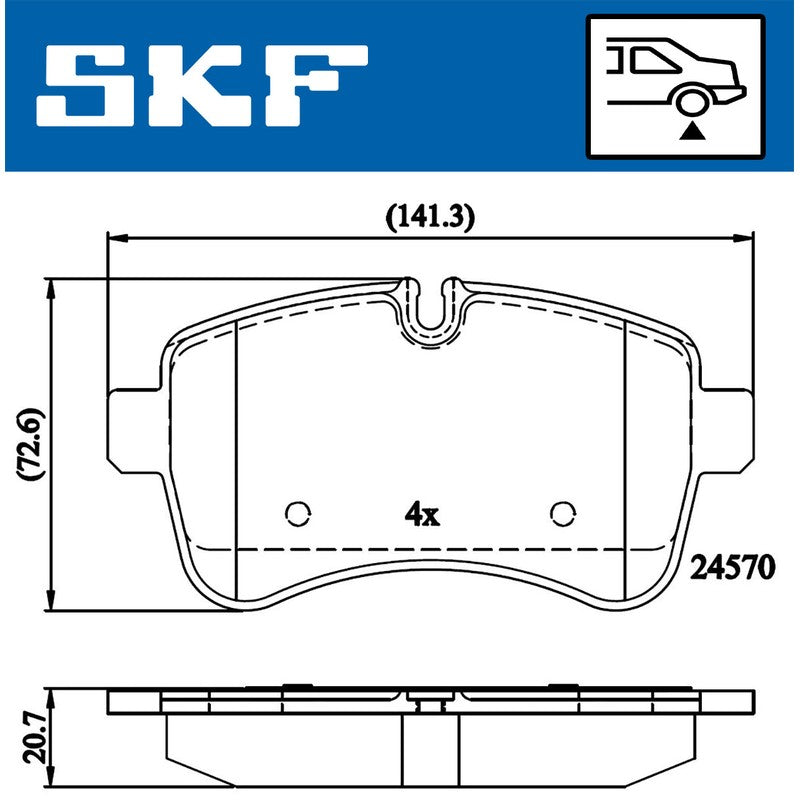 Set placute frana SKF VKBP 90140