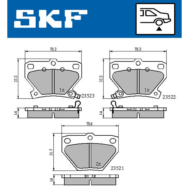 Set placute frana SKF VKBP 90559 A