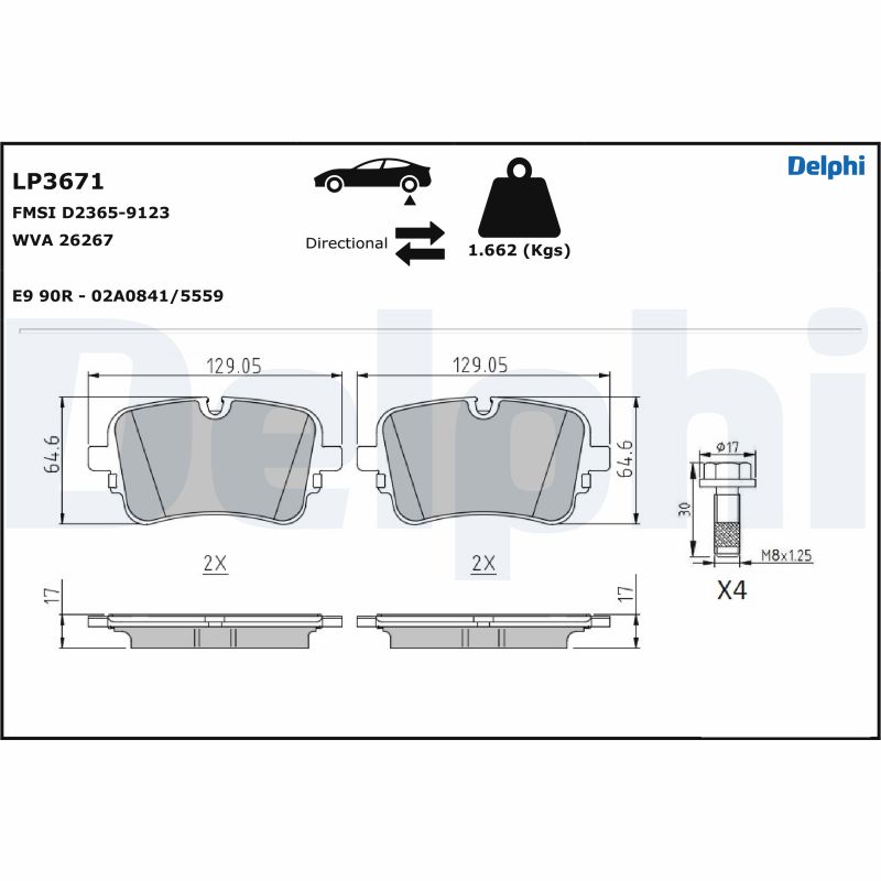 Set placute frana DELPHI LP3671