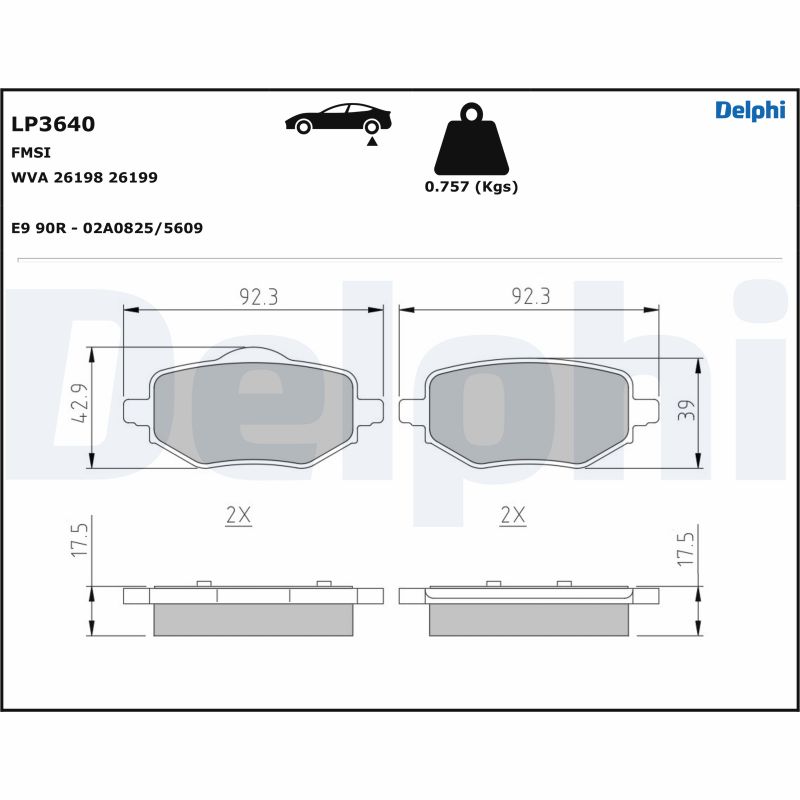 Set placute frana DELPHI LP3640
