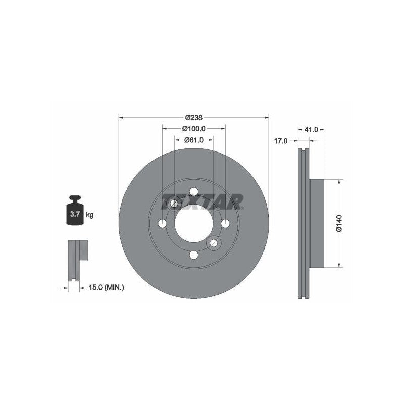 Disc frana TEXTAR 92350903