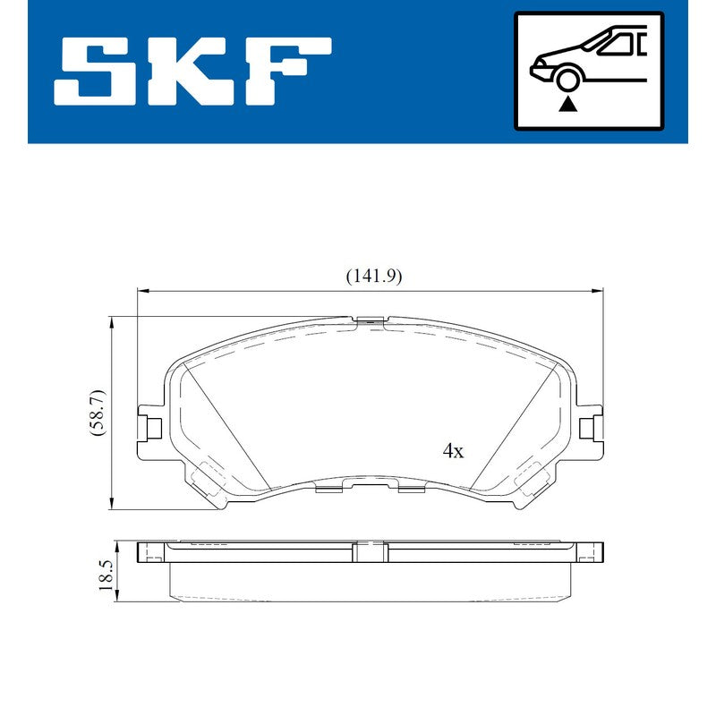 Set placute frana SKF VKBP 80076