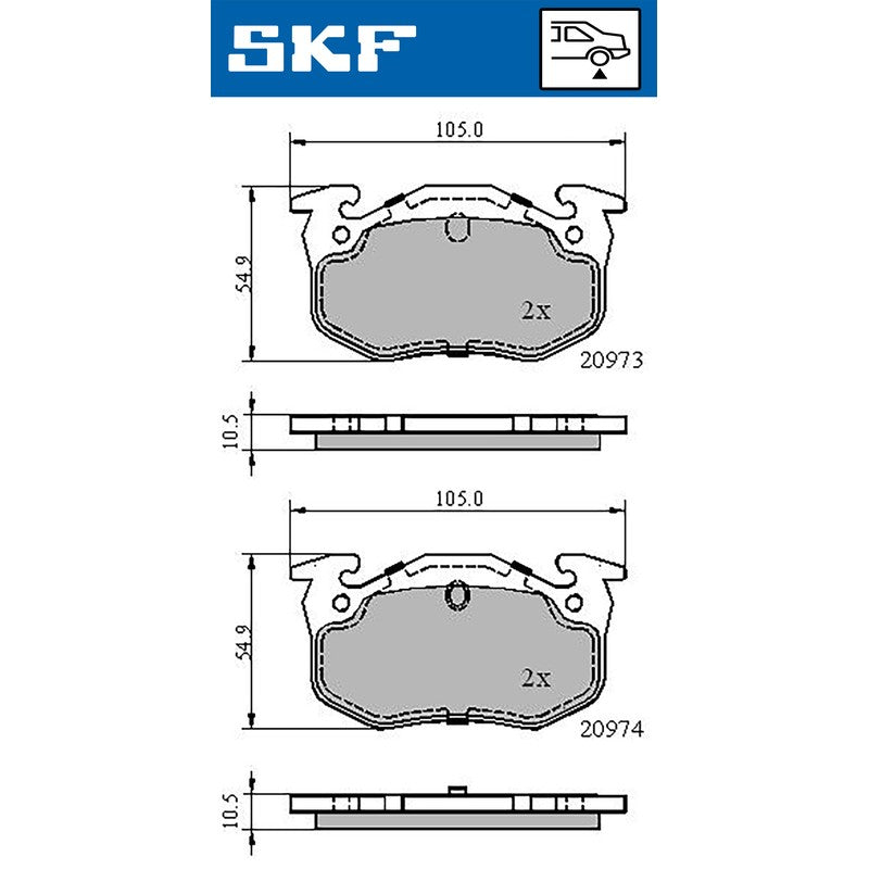 Set placute frana SKF VKBP 90120