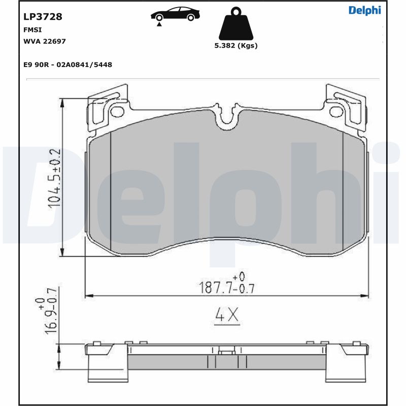 Set placute frana DELPHI LP3728