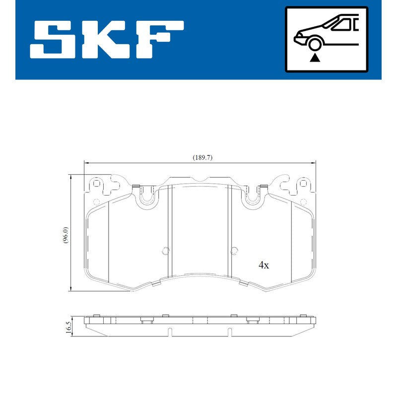 Set placute frana SKF VKBP 80449