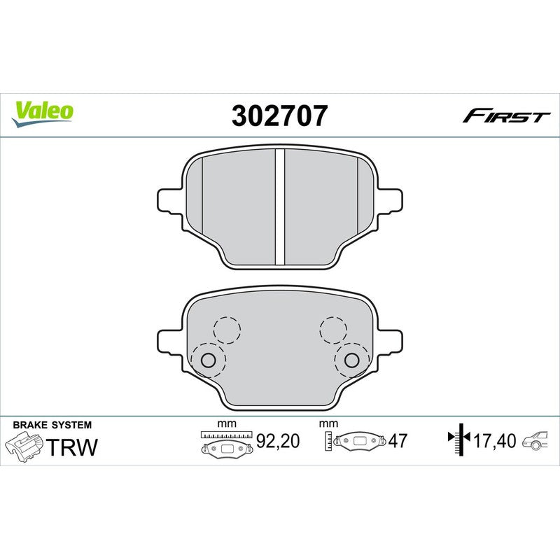 Set placute frana VALEO 302707
