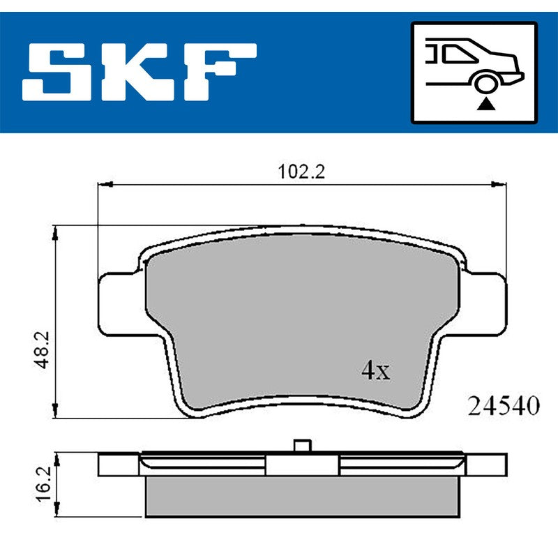 Set placute frana SKF VKBP 90088