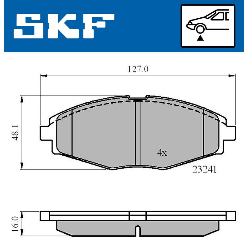 Set placute frana SKF VKBP 80532