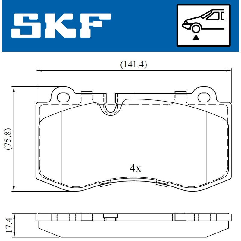 Set placute frana SKF VKBP 80549
