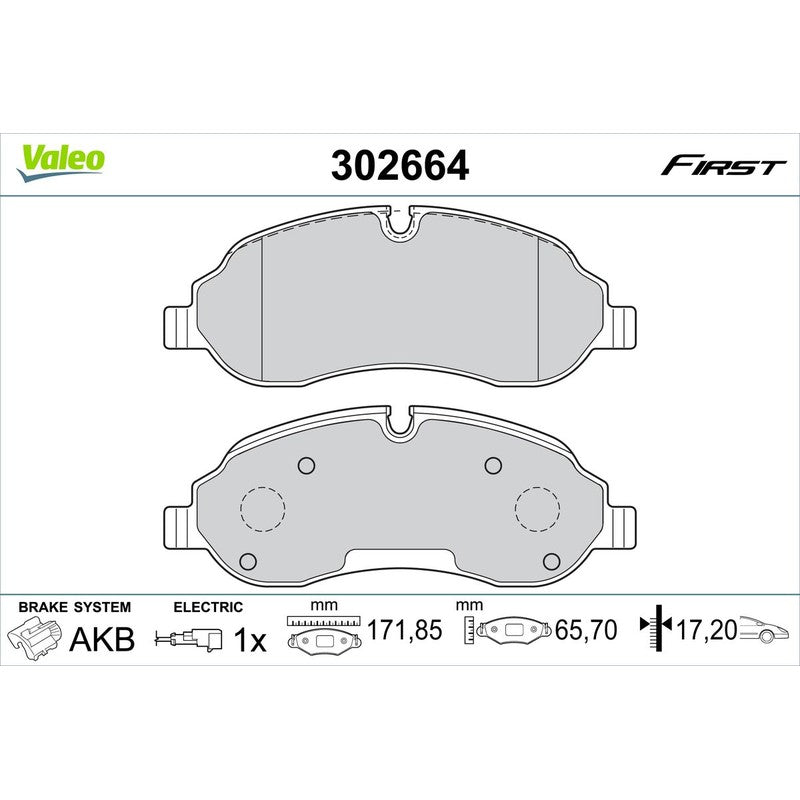 Set placute frana VALEO 302664