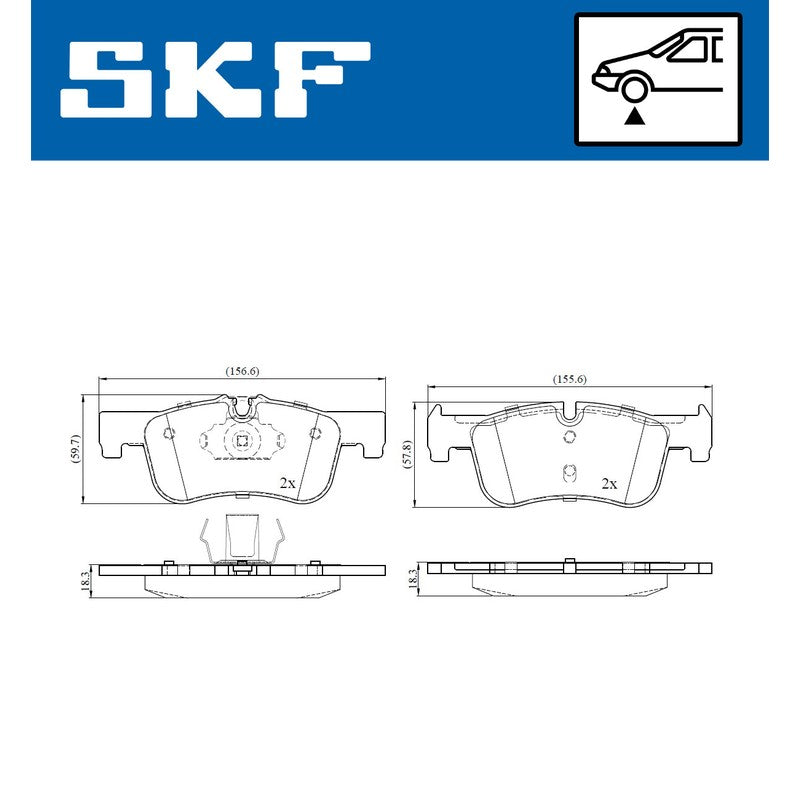 Set placute frana SKF VKBP 80082