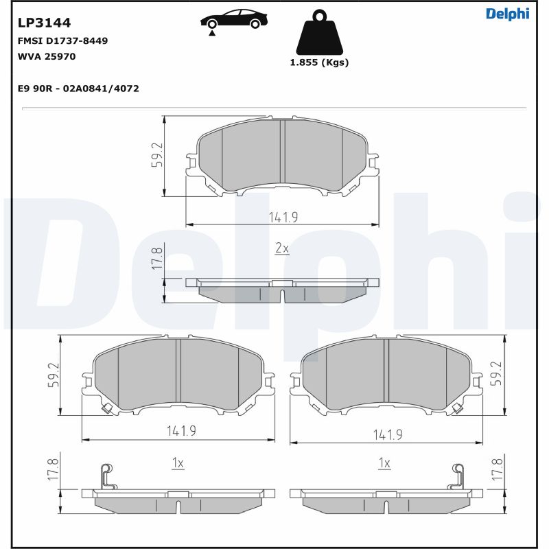 Set placute frana DELPHI LP3144