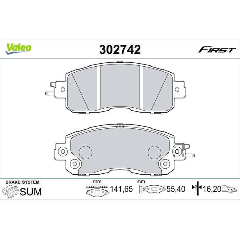 Set placute frana VALEO 302742