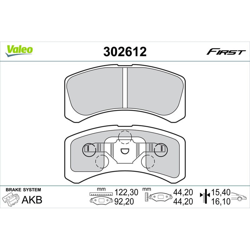 Set placute frana VALEO 302612
