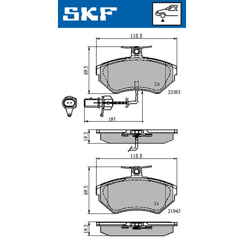 Set placute frana SKF VKBP 80547 E