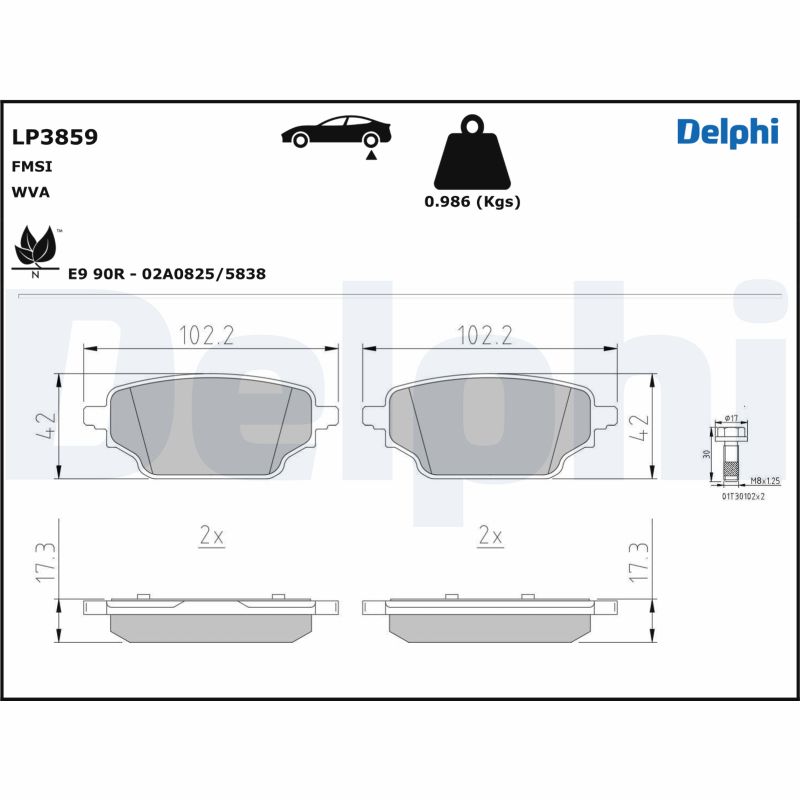 Set placute frana DELPHI LP3859