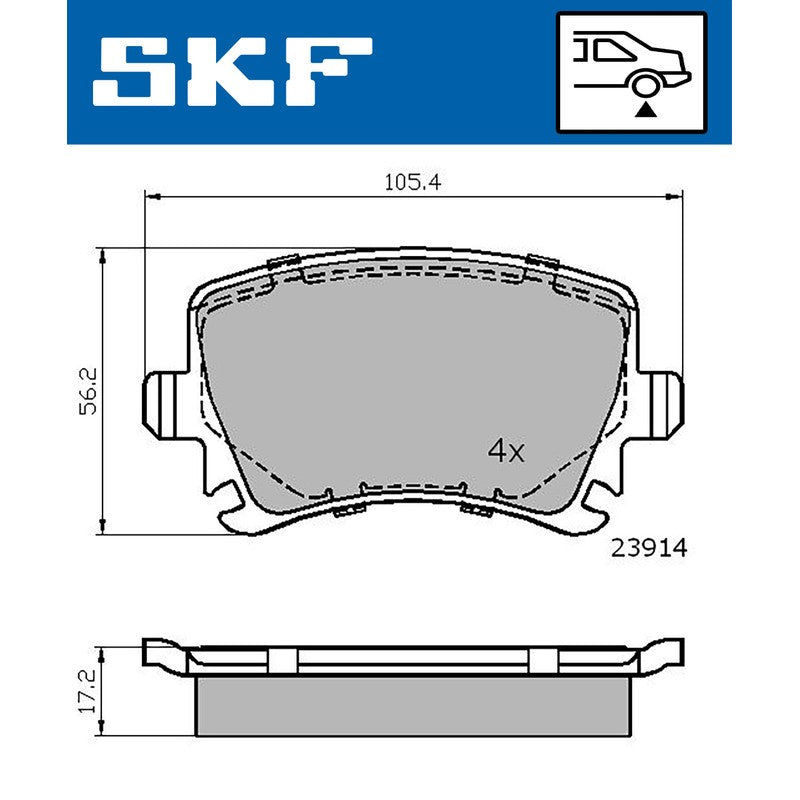 Set placute frana SKF VKBP 90014