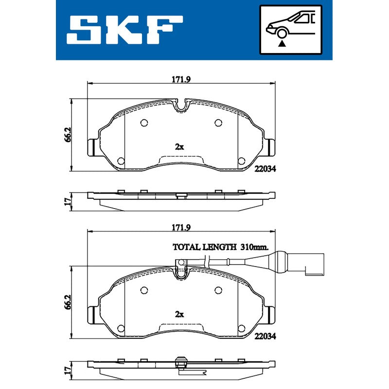 Set placute frana SKF VKBP 80377 E