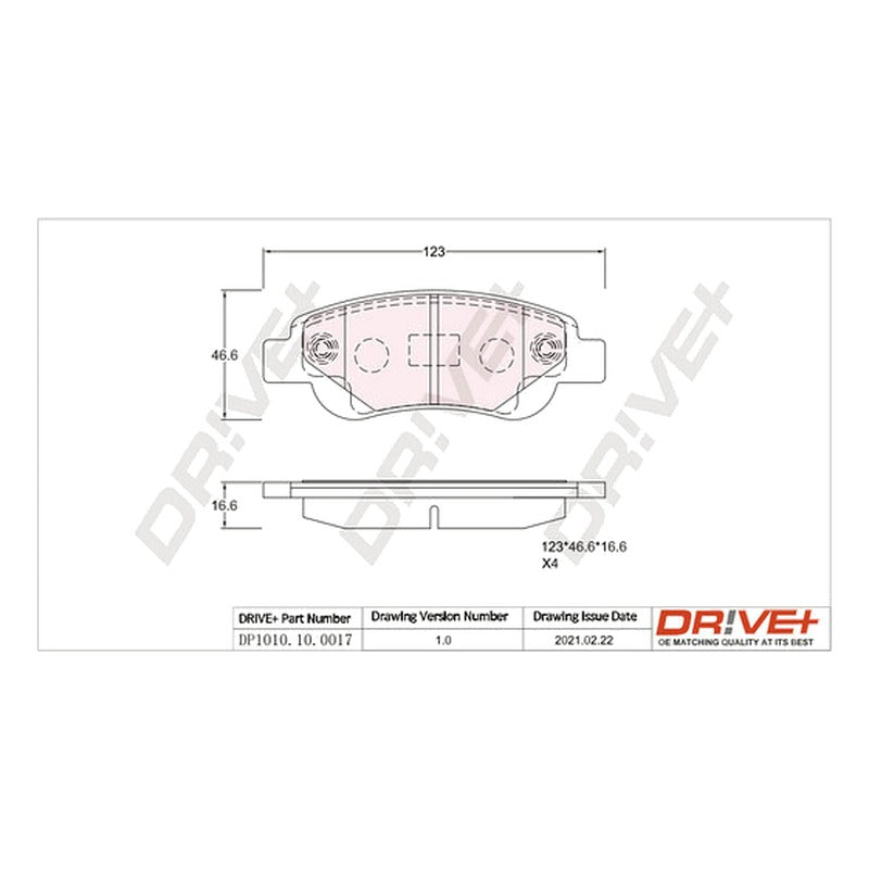 Set placute frana Dr!ve+ DP1010.10.0017