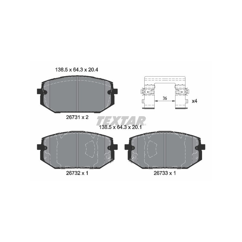 Set placute frana TEXTAR 2673101