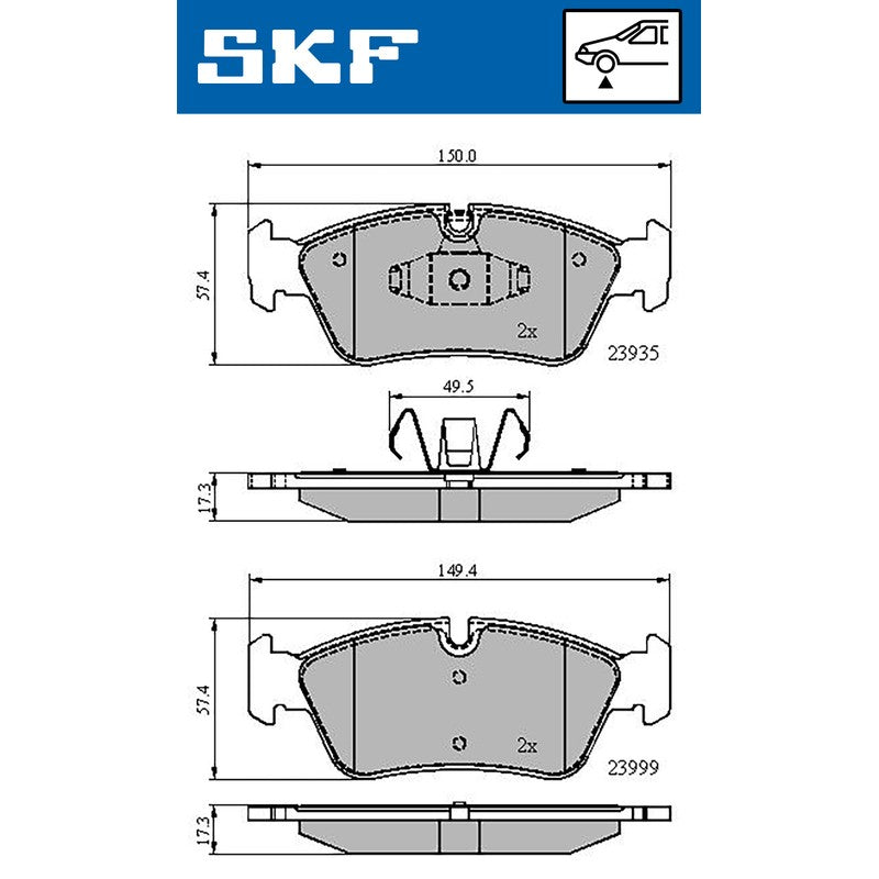 Set placute frana SKF VKBP 80399