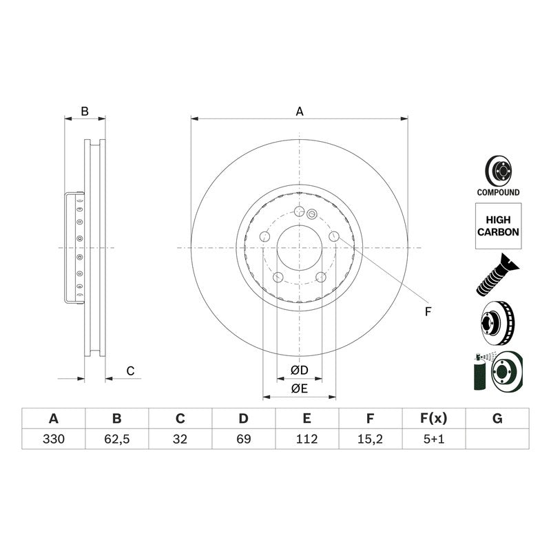 Disc frana BOSCH 0 986 479 H48