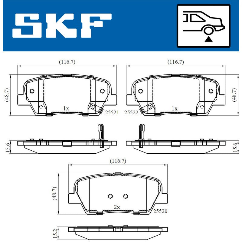 Set placute frana SKF VKBP 90335 A