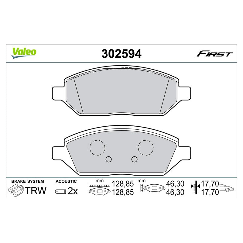 Set placute frana VALEO 302594