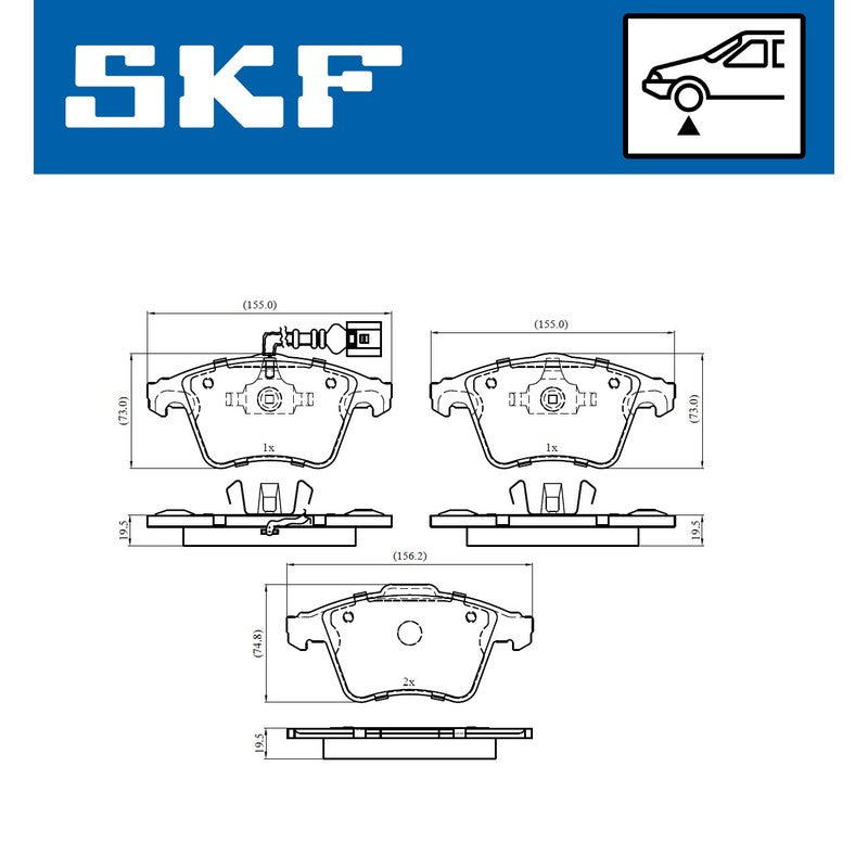 Set placute frana SKF VKBP 80589 E