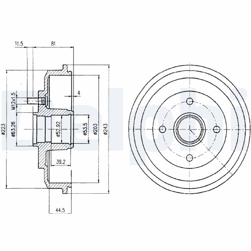 Tambur frana DELPHI BF402