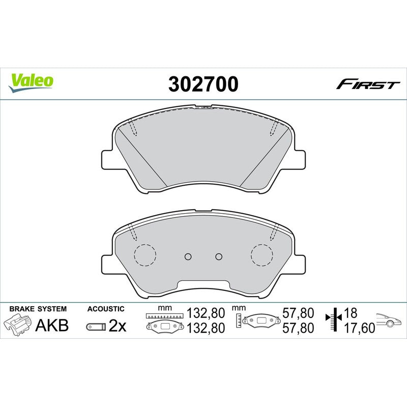 Set placute frana VALEO 302700