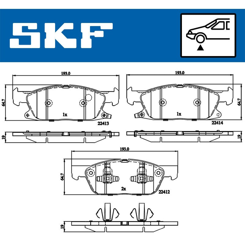 Set placute frana SKF VKBP 80433 A