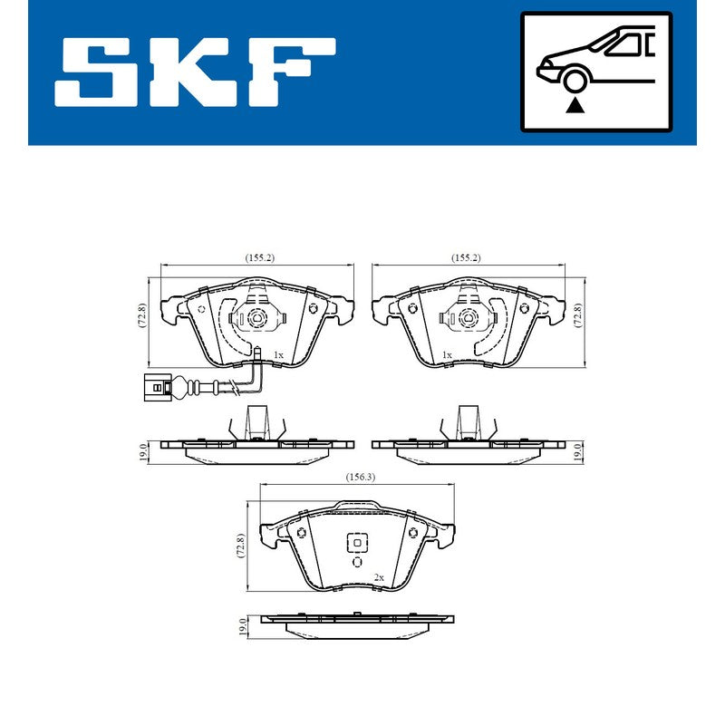 Set placute frana SKF VKBP 80586 E