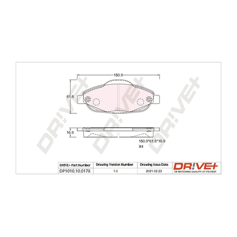 Set placute frana Dr!ve+ DP1010.10.0178