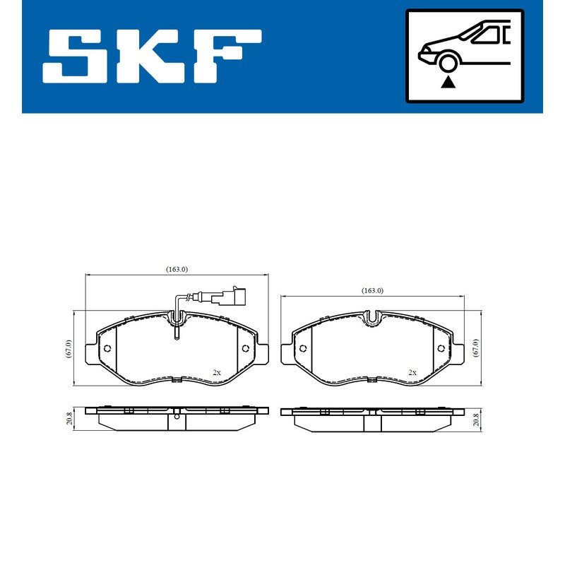 Set placute frana SKF VKBP 80333 E