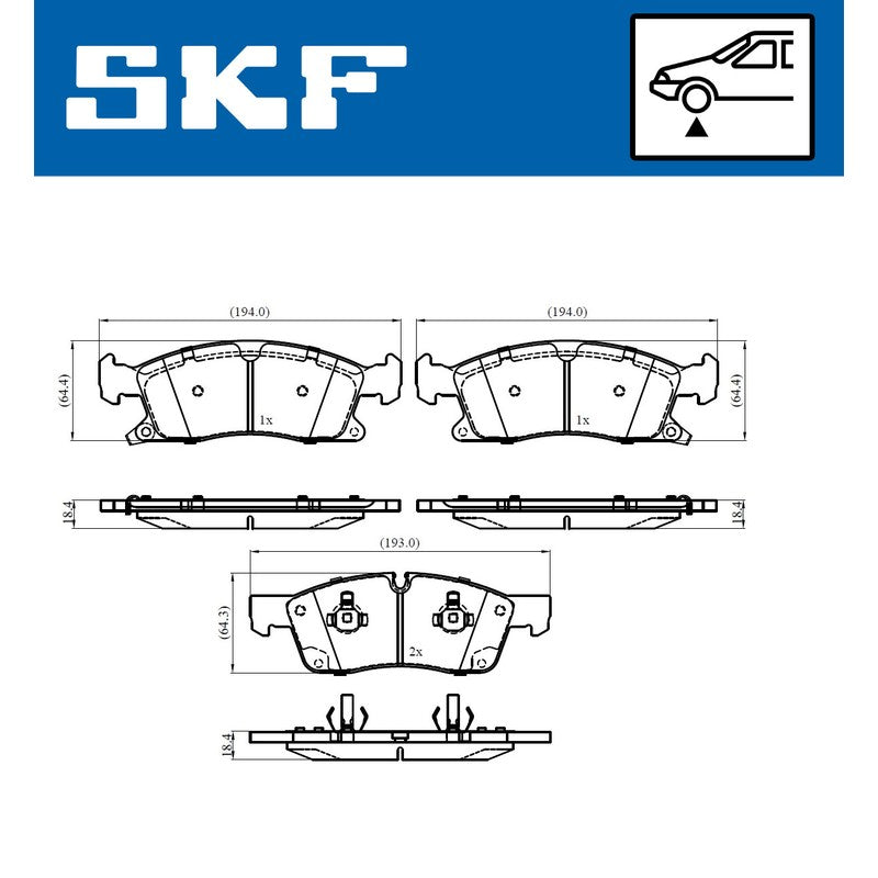 Set placute frana SKF VKBP 80639 A