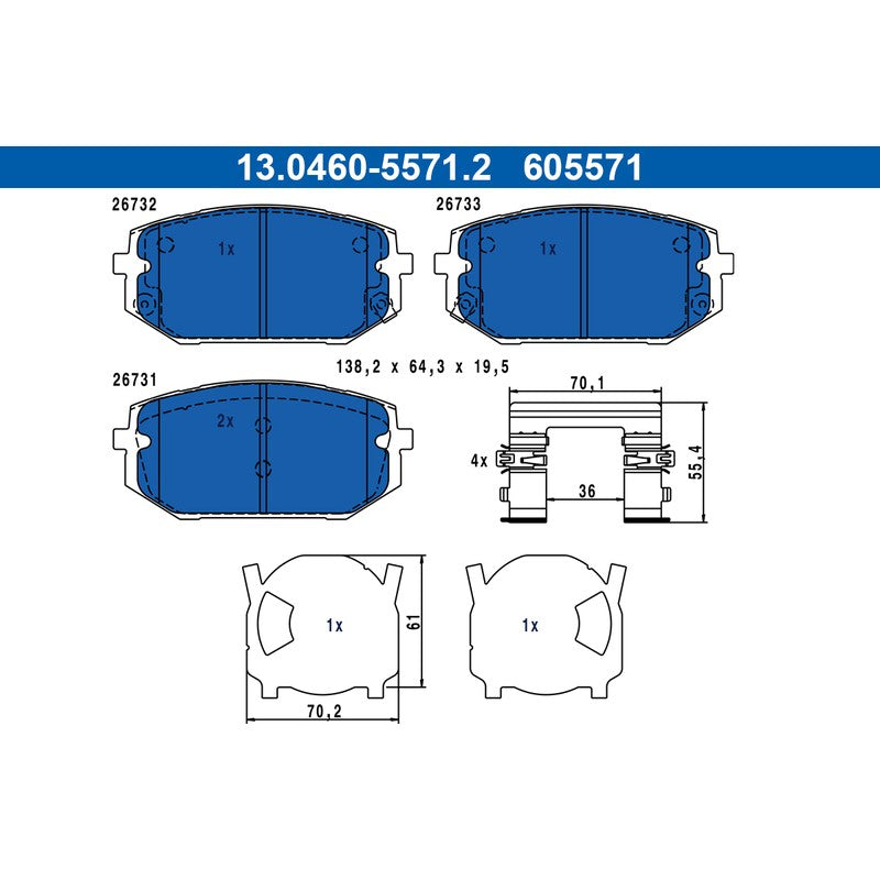 Set placute frana ATE 13.0460-5571.2