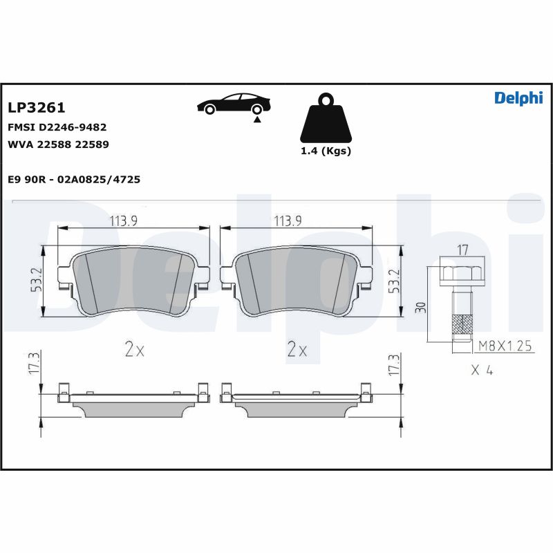 Set placute frana DELPHI LP3261