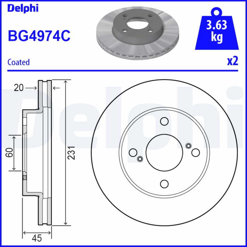 Disc frana DELPHI BG4974C